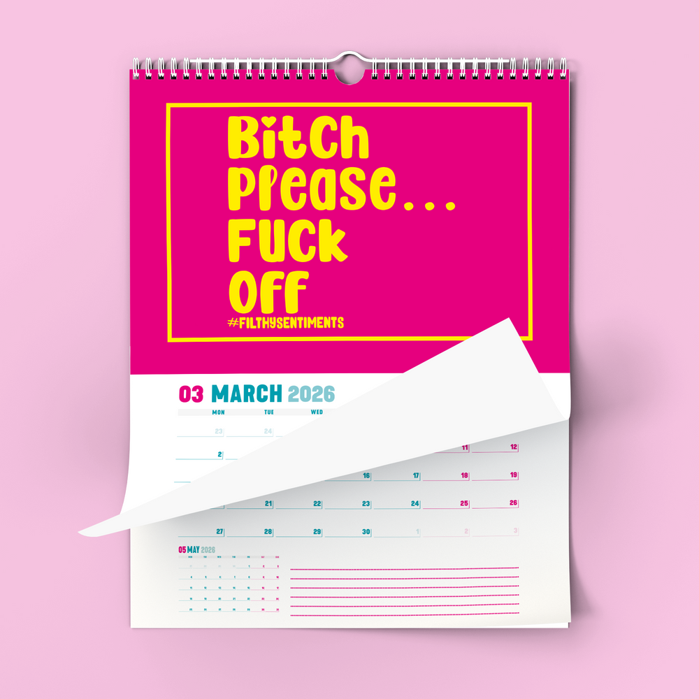 Colourful Pink 2026 Filthy Sentiments Wall Calendar #4 image